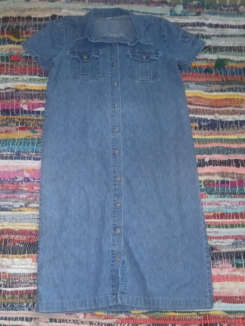 Vintage Y2K Denim Maxi Shirt Dress